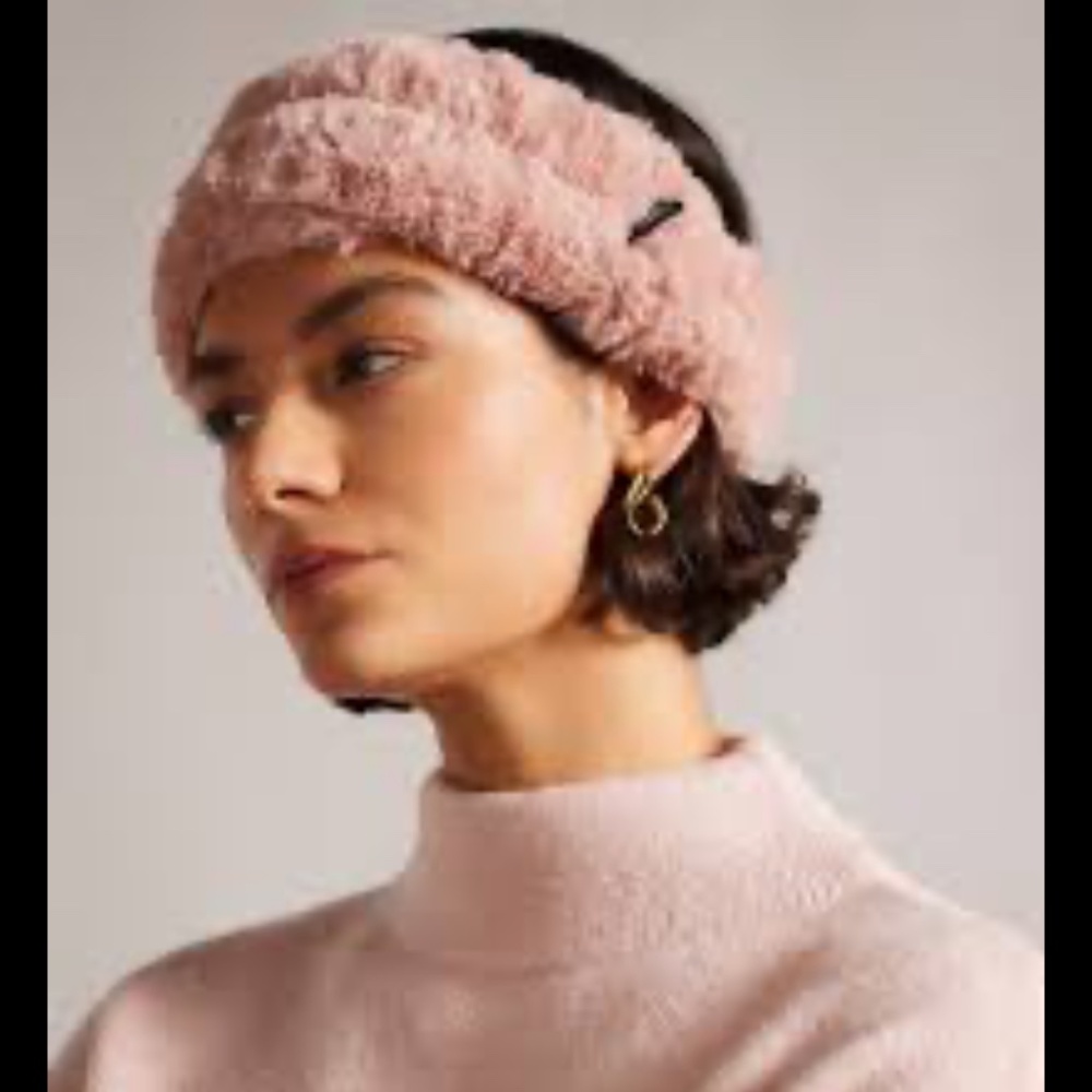 Ted Baker of London Faux Fur Pink Ear Warmer Headband